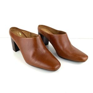 Aerosoles Heelrest comfort shoes -brown leather mule - comfortable heels